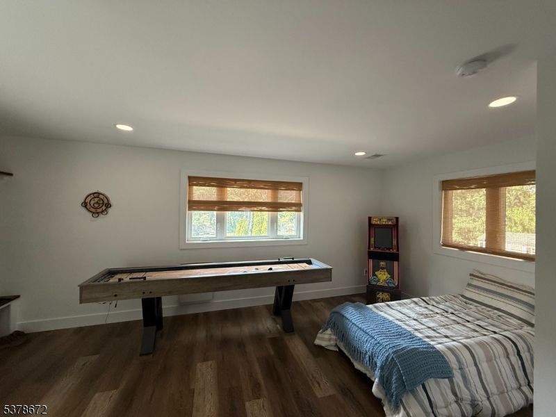 Bedroom, Game Room, Interior, Recessed Lighting, Wood Texture Flooring