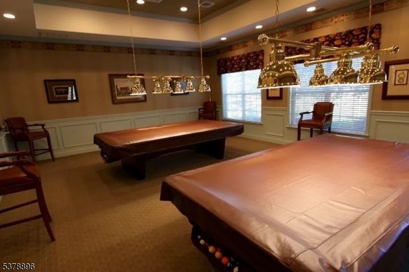 Billiard Table, Game Room, Interior, Pendant Lights, Recessed Lighting