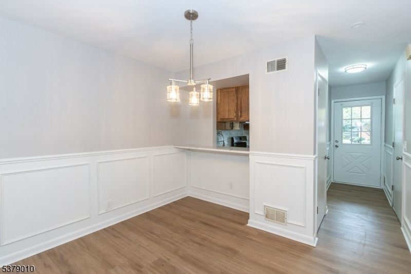Interior, Kitchen, Pendant Lights, Wood Texture Flooring