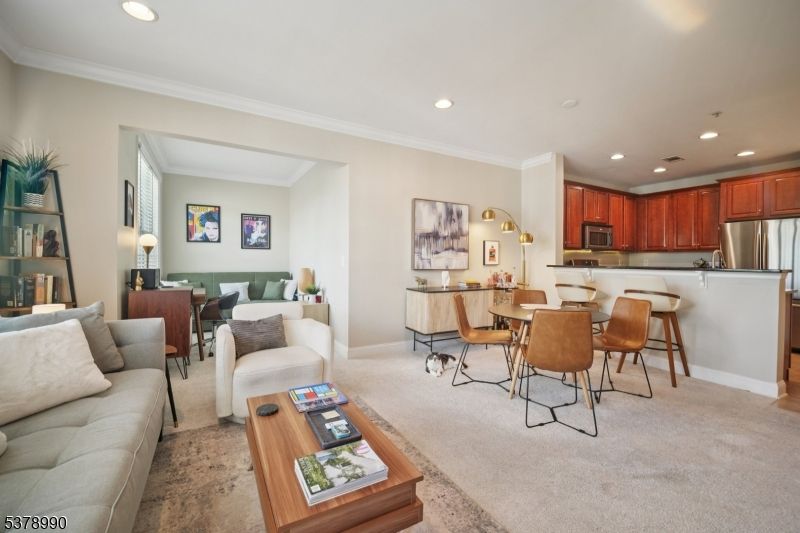 Dining room, Interior, Kitchen, Living room, Recessed Lighting, Stainless Steel Appliances