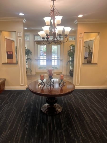 Chandelier, Dining room, Interior, Recessed Lighting, Wood Texture Flooring