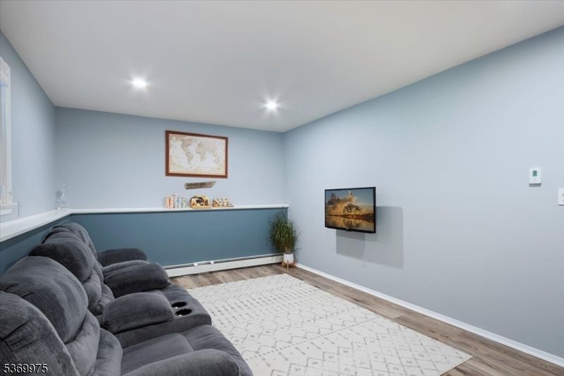 Home Theatre Room, Interior, Recessed Lighting, Wood Texture Flooring