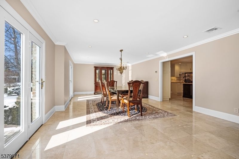Chandelier, Dining room, Interior, Recessed Lighting