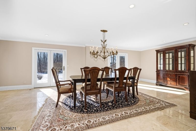 Chandelier, Dining room, Interior, Recessed Lighting