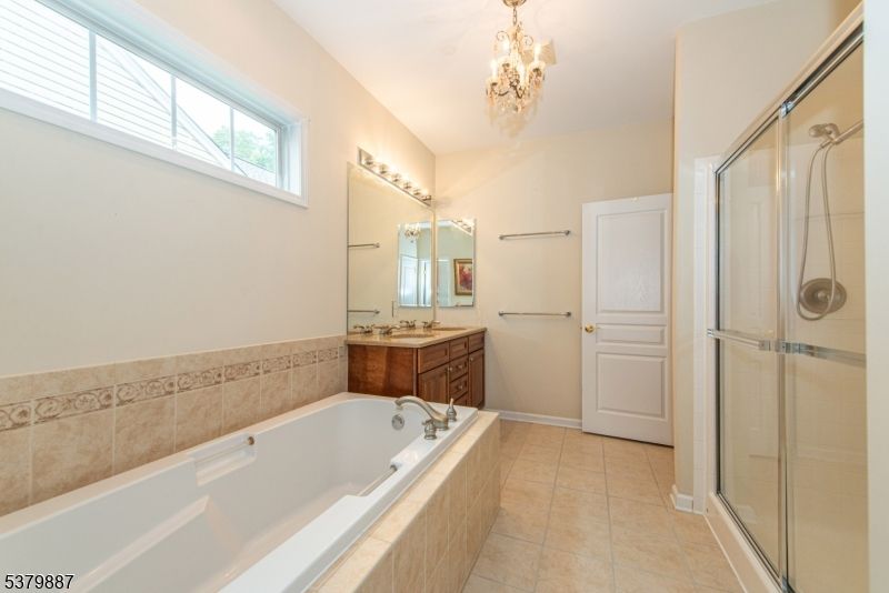 Bathroom, Chandelier, Glass Shower, Interior