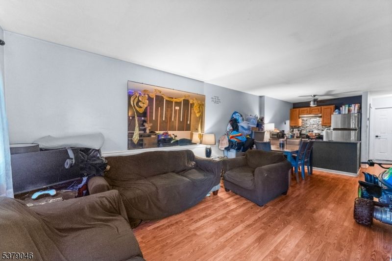 Dining room, Interior, Kitchen, Living room, Stainless Steel Appliances, Wood Texture Flooring