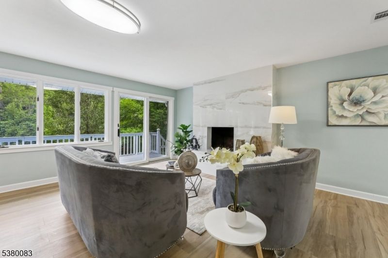 Fireplace, Interior, Living room, Marble Walls, Wood Texture Flooring