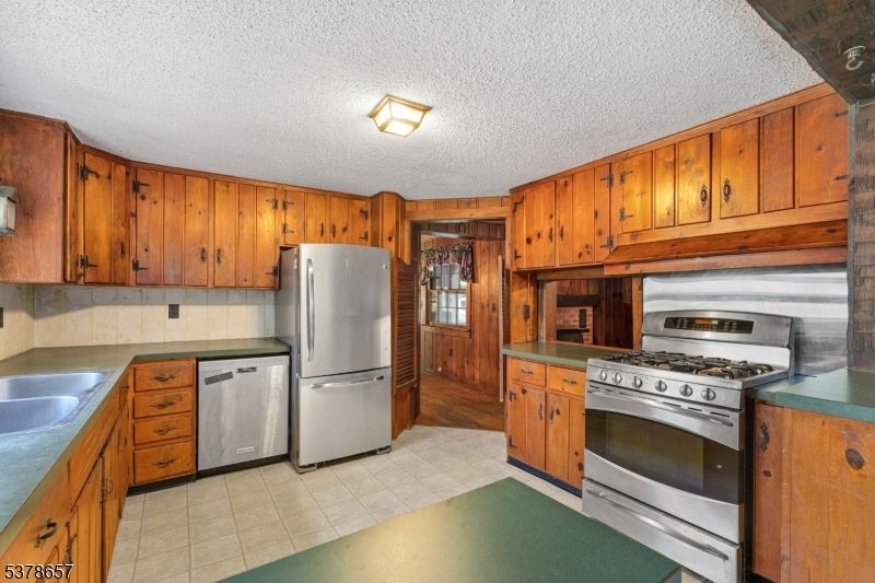 Interior, Kitchen, Stainless Steel Appliances, Wooden Walls