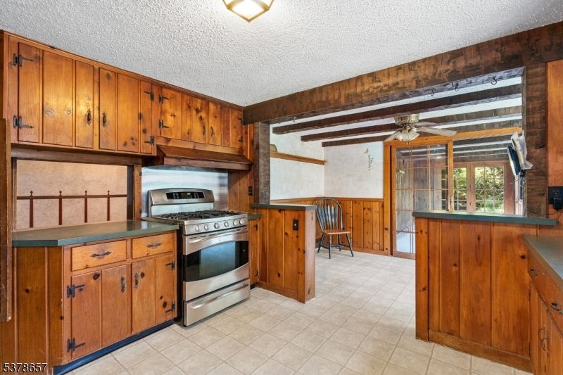 Interior, Kitchen, Stainless Steel Appliances, Wooden Beams, Wooden Walls