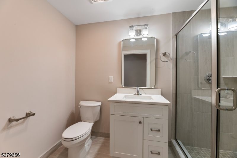 Bathroom, Glass Shower, Interior, Wood Texture Flooring