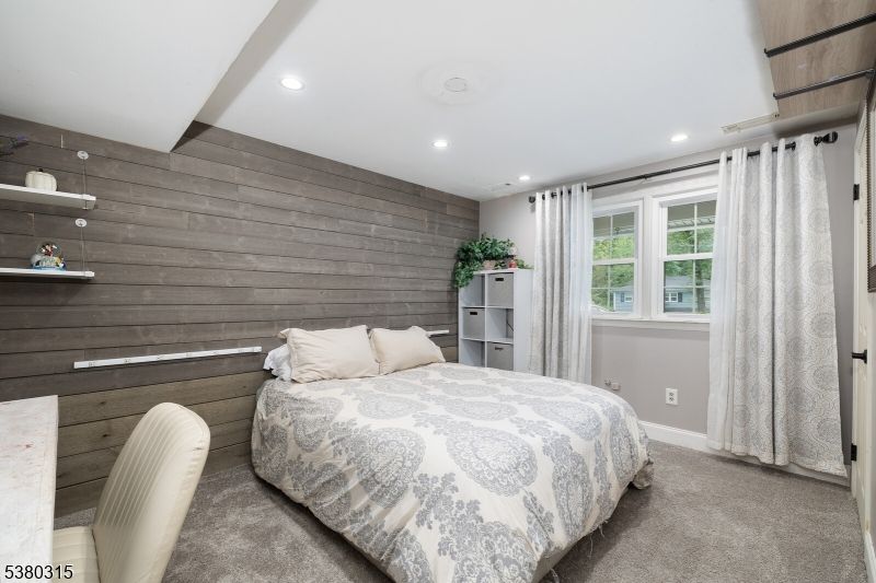 Bedroom, Interior, Recessed Lighting, Wooden Walls
