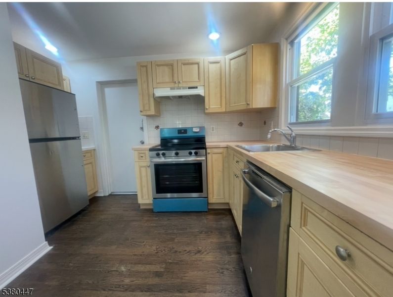Interior, Kitchen, Stainless Steel Appliances, Wood Texture Flooring