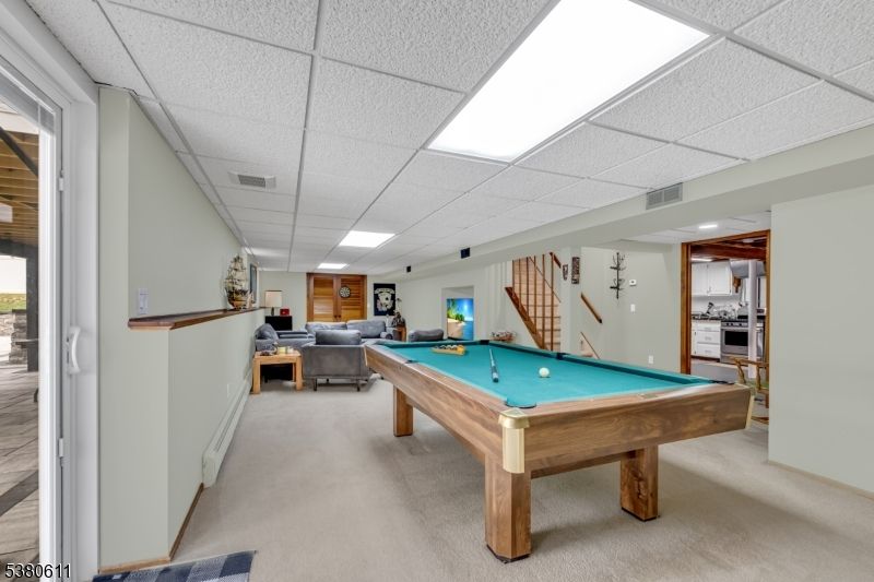 Billiard Table, Game Room, Interior, Recessed Lighting