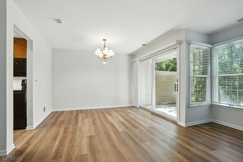 Chandelier, Empty room, Interior, Wood Texture Flooring