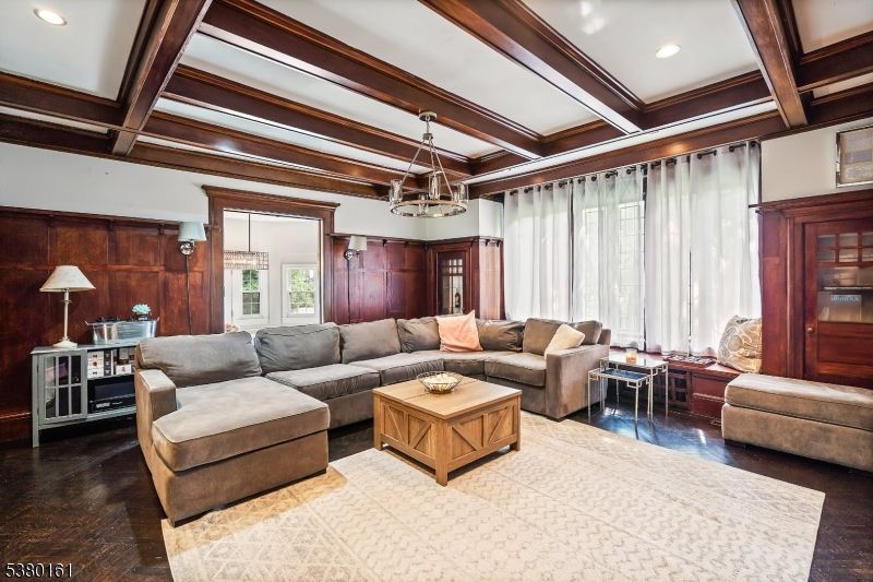 Interior, Living room, Recessed Lighting, Wooden Beams, Wood Texture Flooring, Wooden Walls