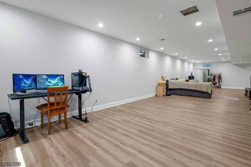 Home Office, Interior, Recessed Lighting, Wood Texture Flooring
