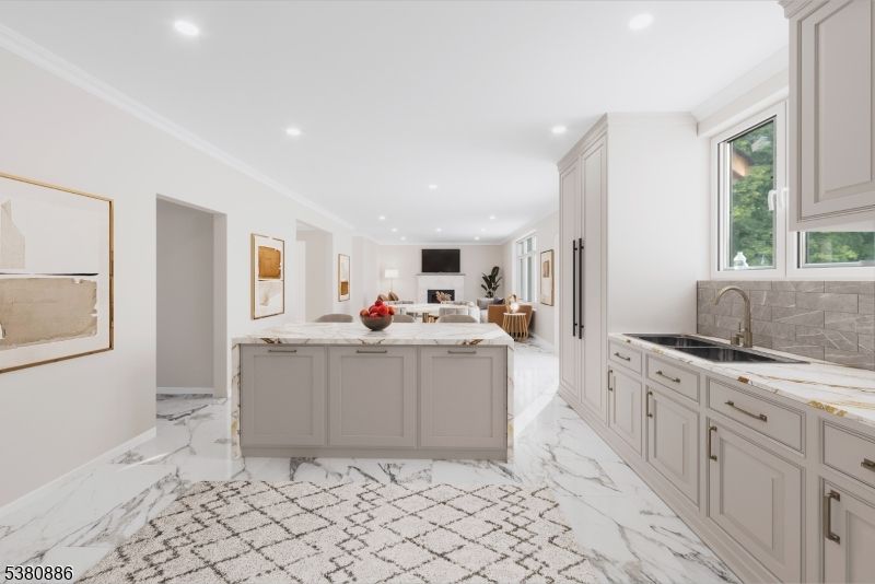 Interior, Kitchen, Marble, Recessed Lighting