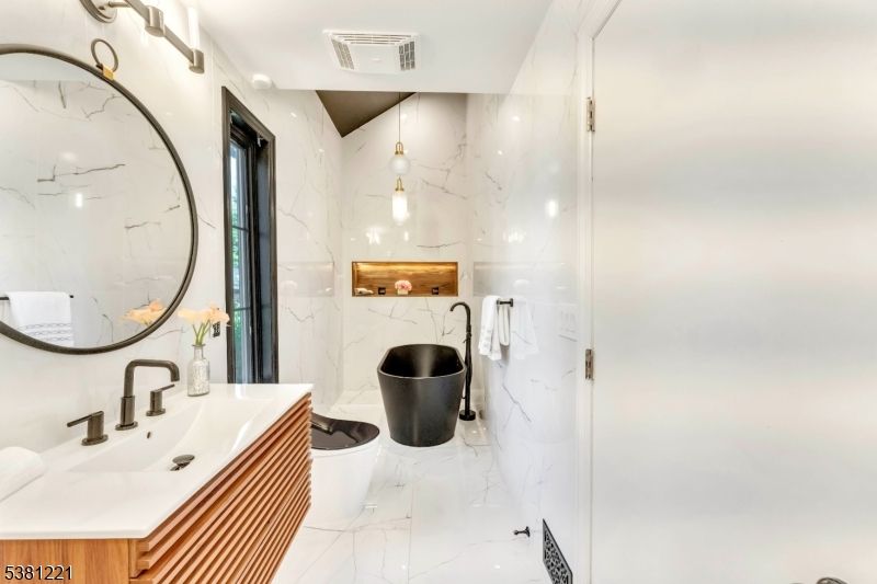 Bathroom, Glass Shower, Interior, Marble, Marble Walls