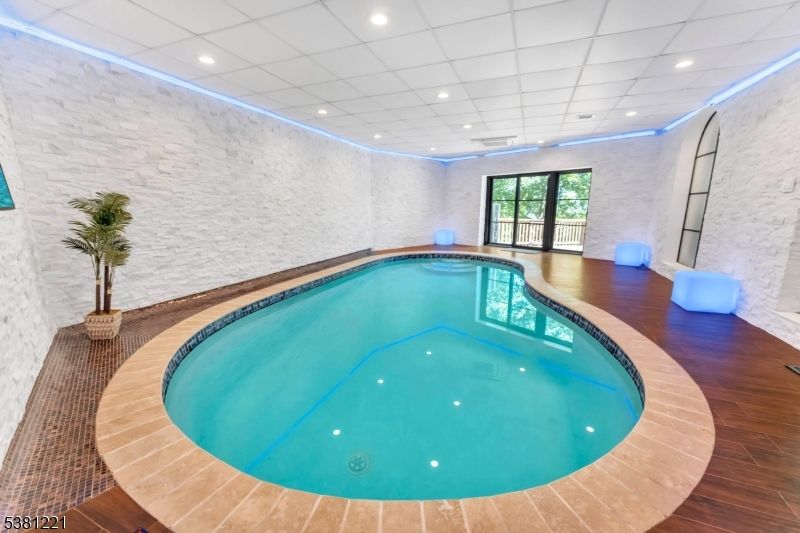 Interior, Pool, Recessed Lighting, Wood Texture Flooring