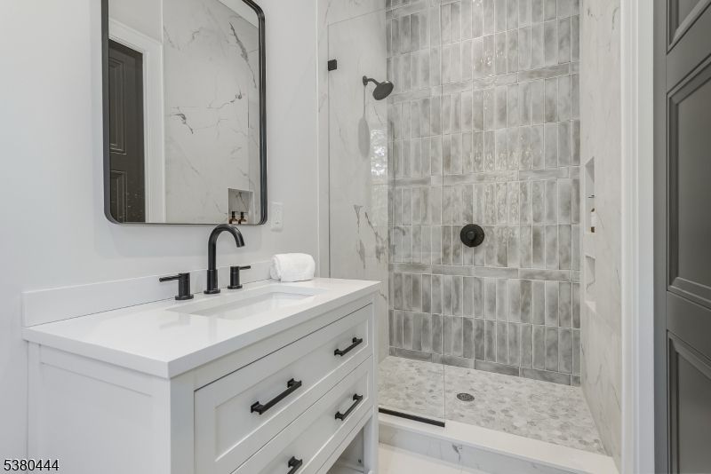 Bathroom, Glass Shower, Interior, Marble Walls