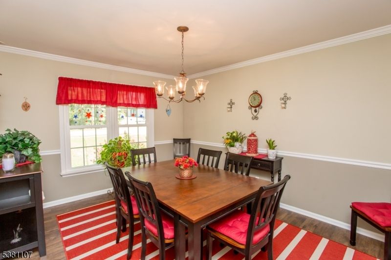 Chandelier, Dining room, Interior, Wood Texture Flooring