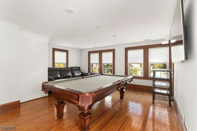 Billiard Table, Game Room, Interior, Recessed Lighting, Wood Texture Flooring