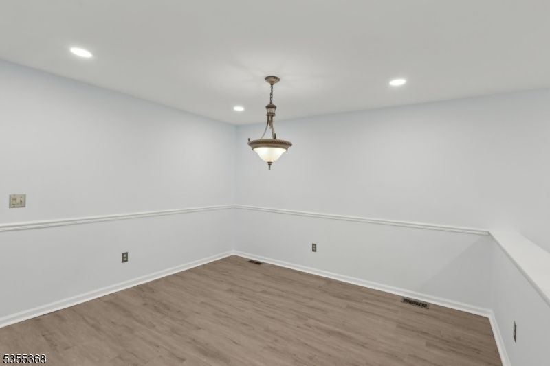 Empty room, Interior, Pendant Lights, Recessed Lighting, Wood Texture Flooring