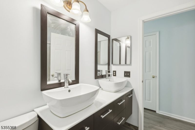 Bathroom, Dual Sink Vanities, Interior, Wood Texture Flooring