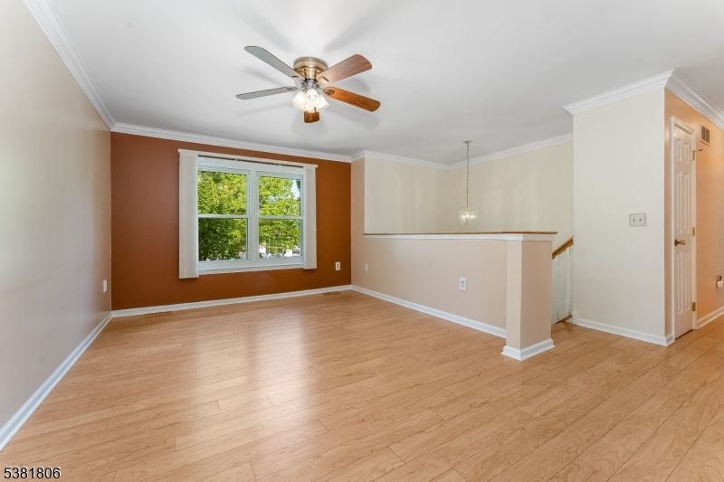 Empty room, Interior, Pendant Lights, Wood Texture Flooring