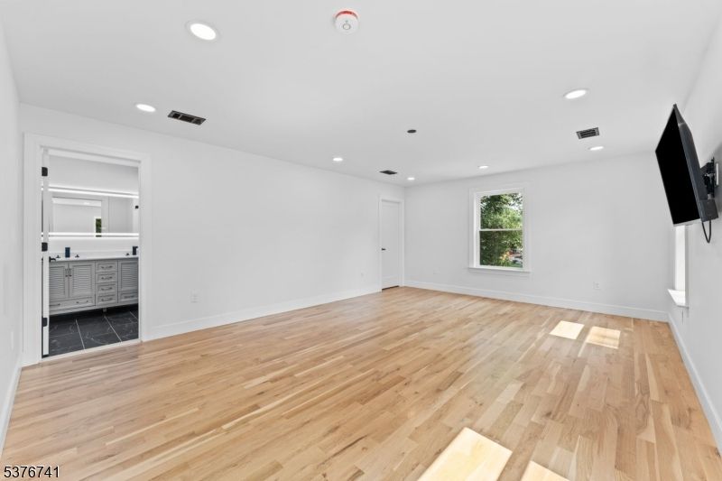Bathroom, Empty room, Interior, Recessed Lighting, Wood Texture Flooring