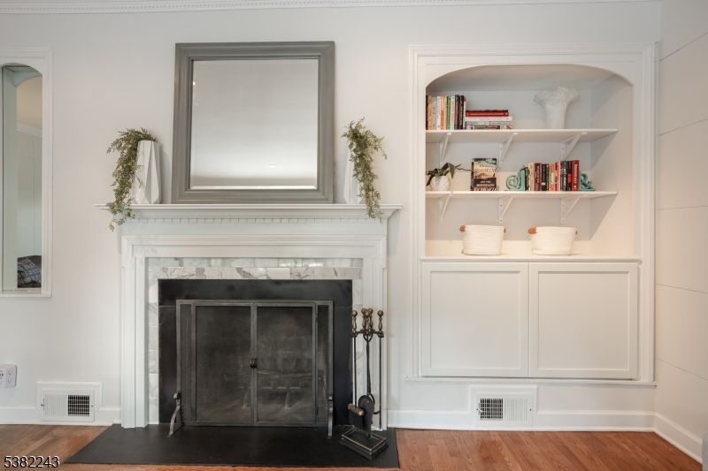 Fireplace, Interior, Wood Texture Flooring