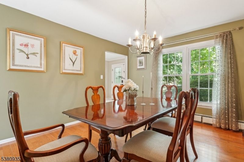 Chandelier, Dining room, Interior, Wood Texture Flooring