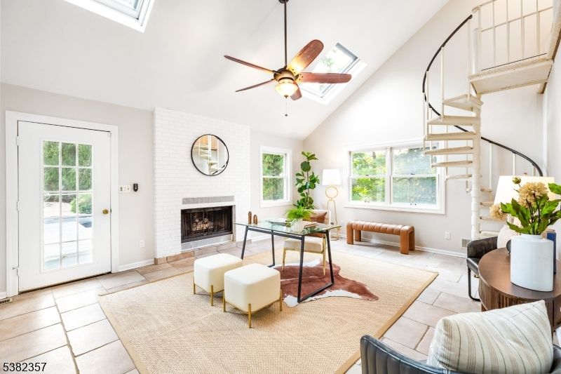 Fireplace, Home Office, Interior, Living room