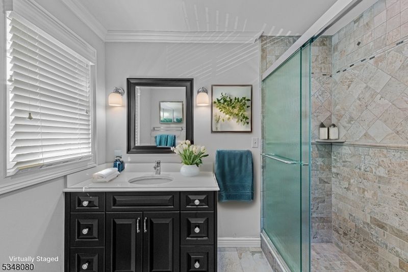 Bathroom, Glass Shower, Interior, Stone Walls