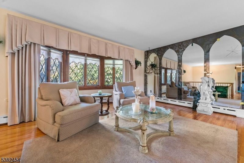 Interior, Living room, Stone Walls, Wood Texture Flooring