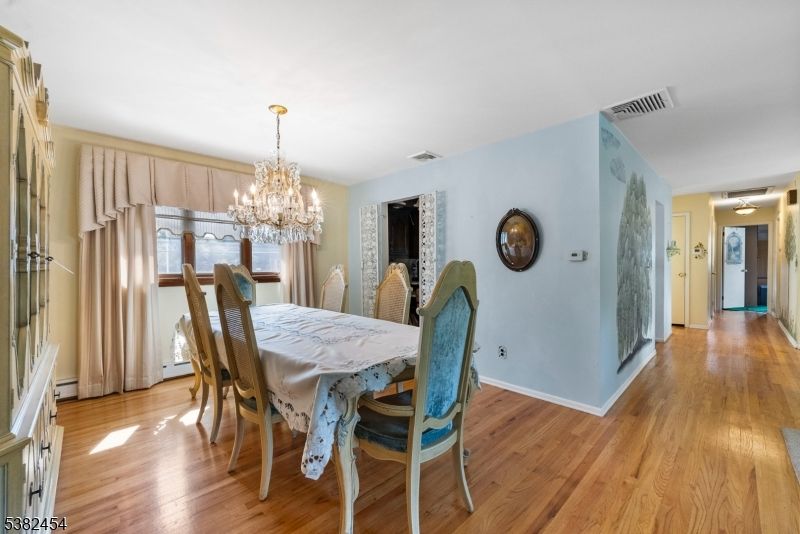 Chandelier, Dining room, Interior, Wood Texture Flooring