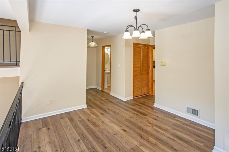Chandelier, Empty room, Interior, Wood Texture Flooring