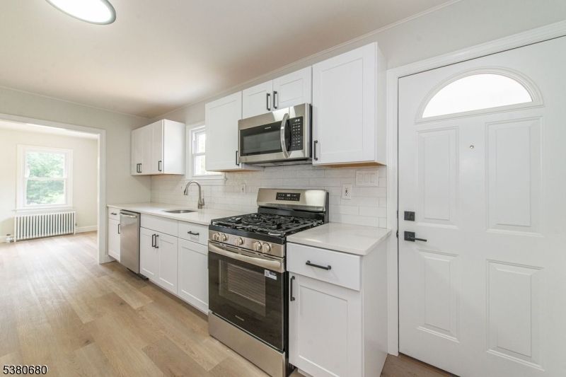 Interior, Kitchen, Stainless Steel Appliances, Wood Texture Flooring
