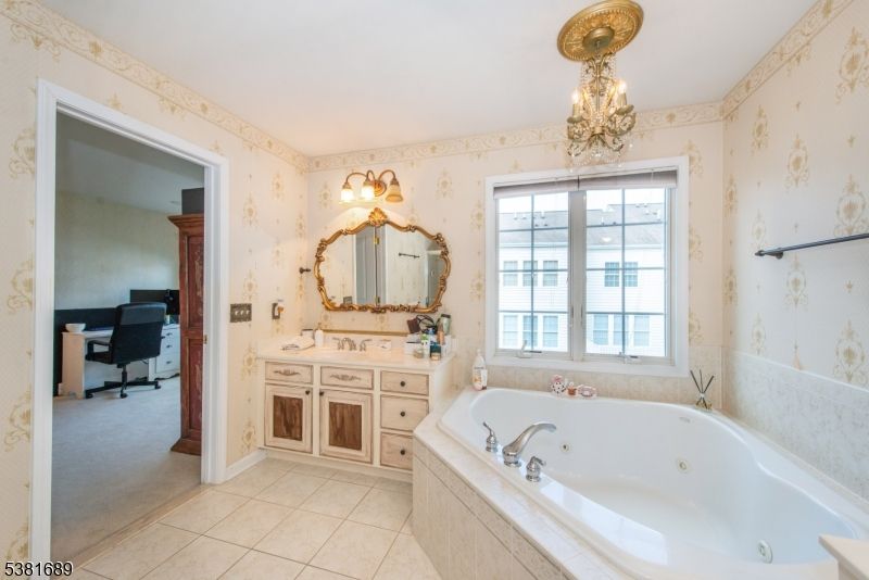 Bathroom, Chandelier, Interior