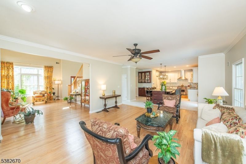 Interior, Kitchen, Living room, Pendant Lights, Recessed Lighting, Stainless Steel Appliances, Wood Texture Flooring