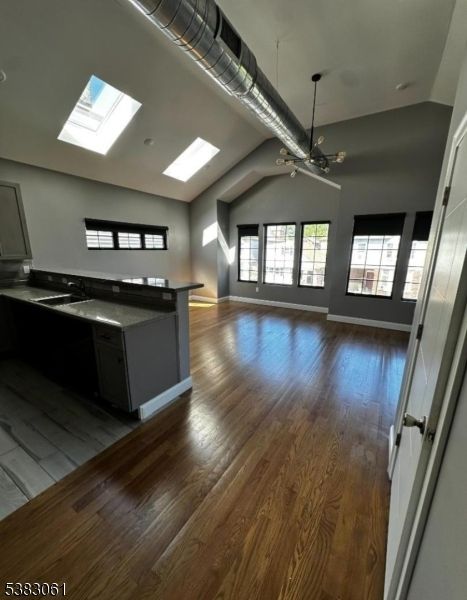 Interior, Kitchen, Pendant Lights, Wood Texture Flooring