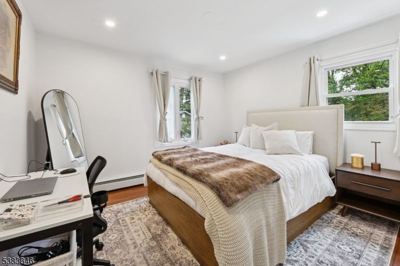 Bedroom, Home Office, Interior, Recessed Lighting, Wood Texture Flooring