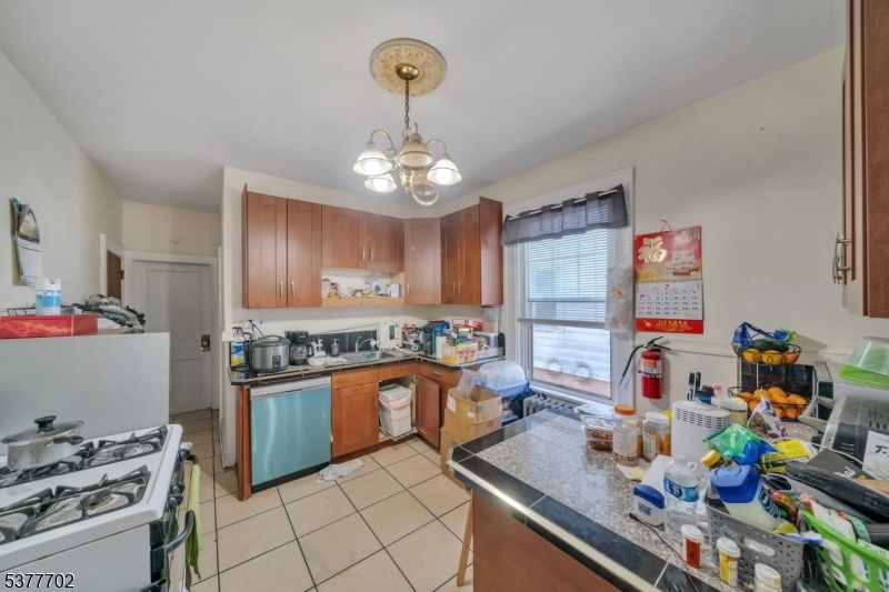 Chandelier, Interior, Kitchen, Stainless Steel Appliances