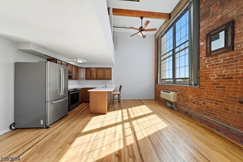 Interior, Kitchen, Stone Walls, Wood Texture Flooring