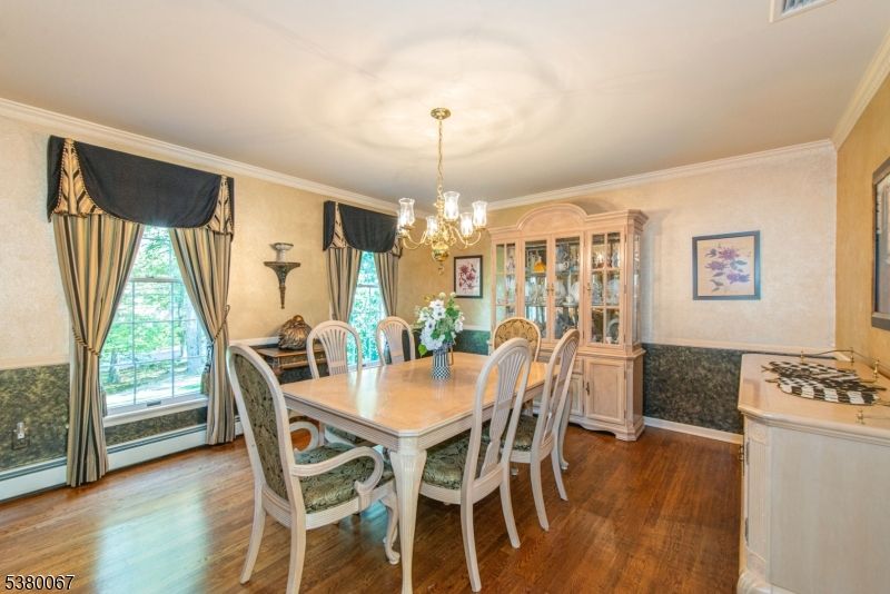 Chandelier, Dining room, Interior, Wood Texture Flooring