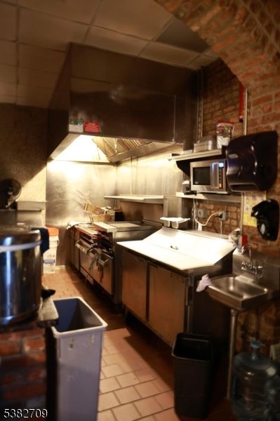 Interior, Kitchen, Stainless Steel Appliances, Stone Walls