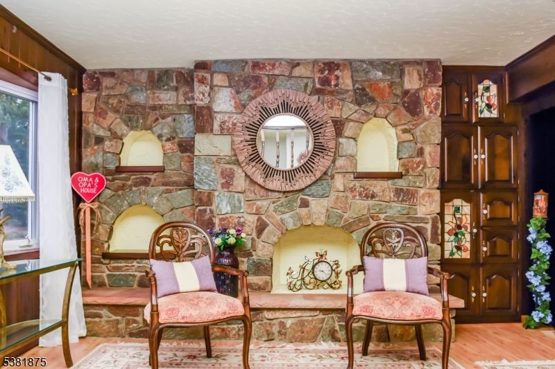 Interior, Stone Walls, Wood Texture Flooring