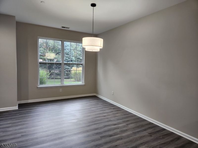 Empty room, Interior, Pendant Lights, Wood Texture Flooring