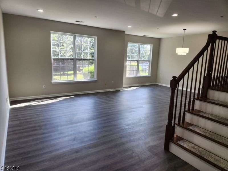 Empty room, Interior, Pendant Lights, Recessed Lighting, Wood Texture Flooring