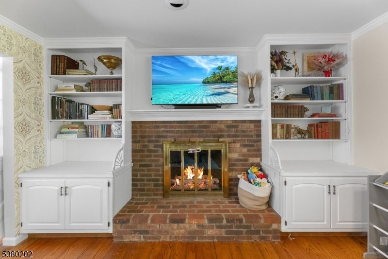 Fireplace, Interior, Wood Texture Flooring